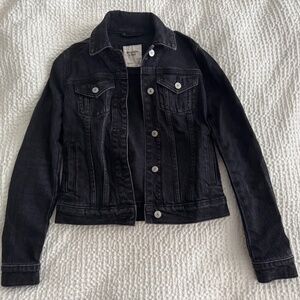 Abercrombie & Fitch Black Denim Jacket, Size XXS, Excellent Condition